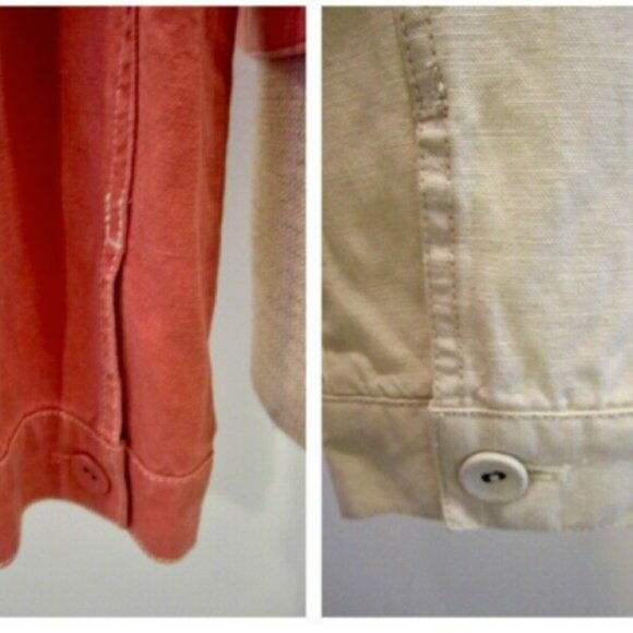 TWO 8P J Jill TENCIL LINEN COTTON RAYON jean JACKETs beige+SALMON perfect cond - Picture 11 of 11